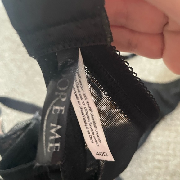 Adore Me Women's Size 40 D Lace Nude Black Mesh Bra - Picture 2 of 2